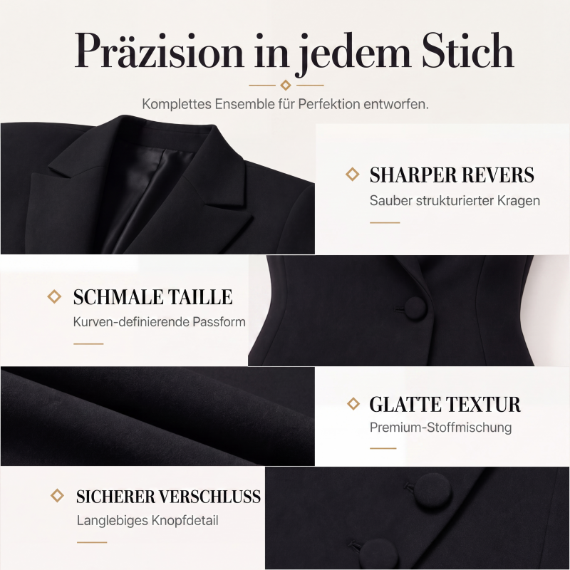 🎯 Einfach halber Preis – keine Spiele! Elegantes asymmetrisches einreihiges Blazerkleid für Damen-1