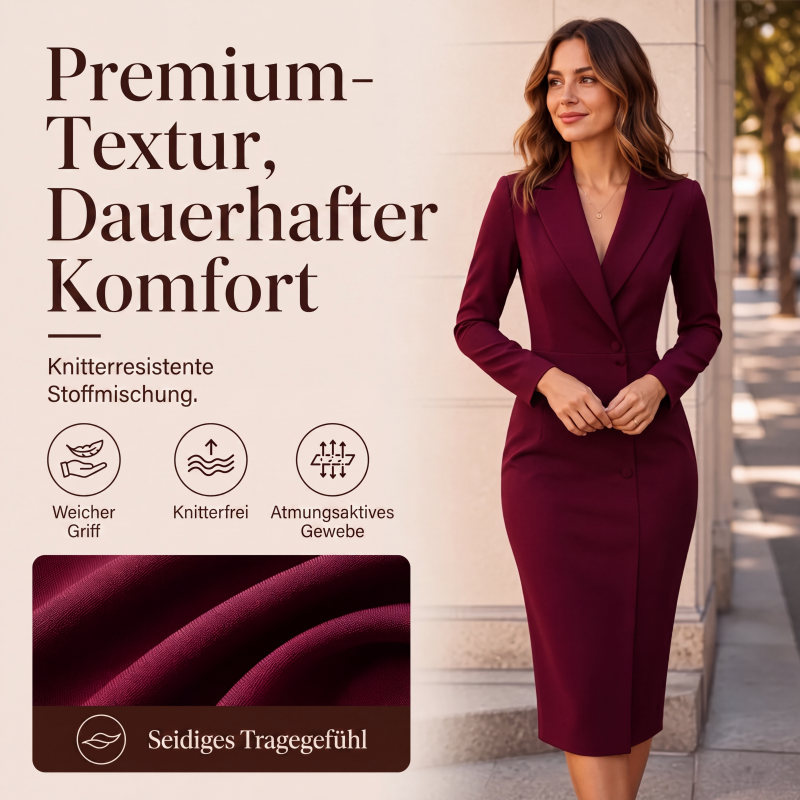 🎯 Einfach halber Preis – keine Spiele! Elegantes asymmetrisches einreihiges Blazerkleid für Damen-4