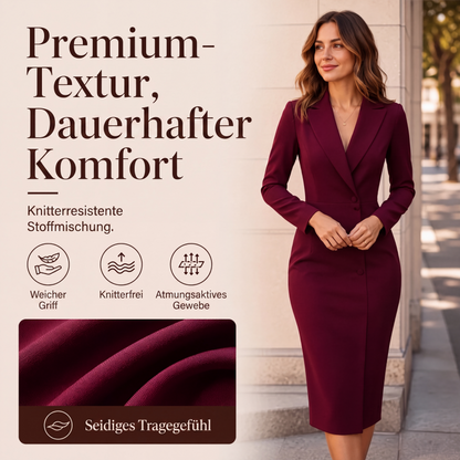 🎯 Einfach halber Preis – keine Spiele! Elegantes asymmetrisches einreihiges Blazerkleid für Damen-4