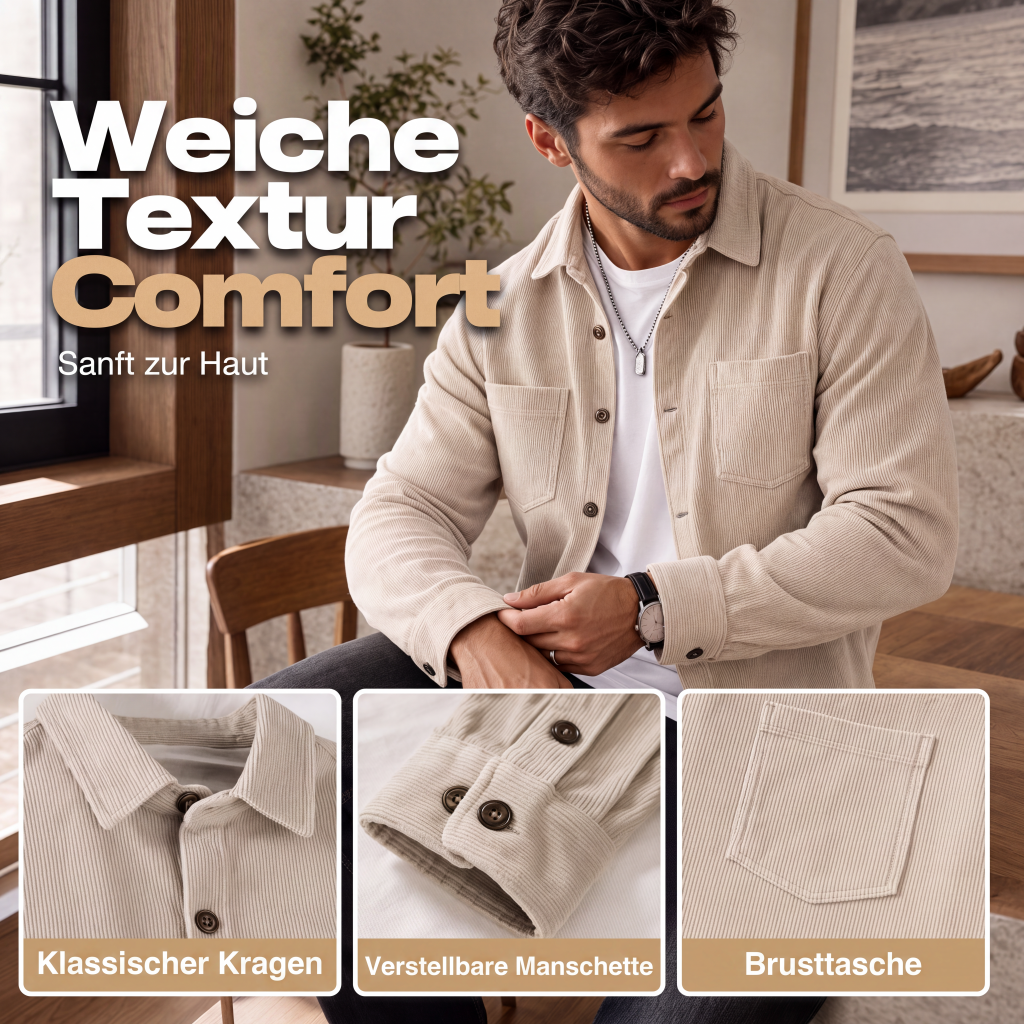 🎯 50%-Schnäppchen! Herren-Casual-Cordhemdjacke-2