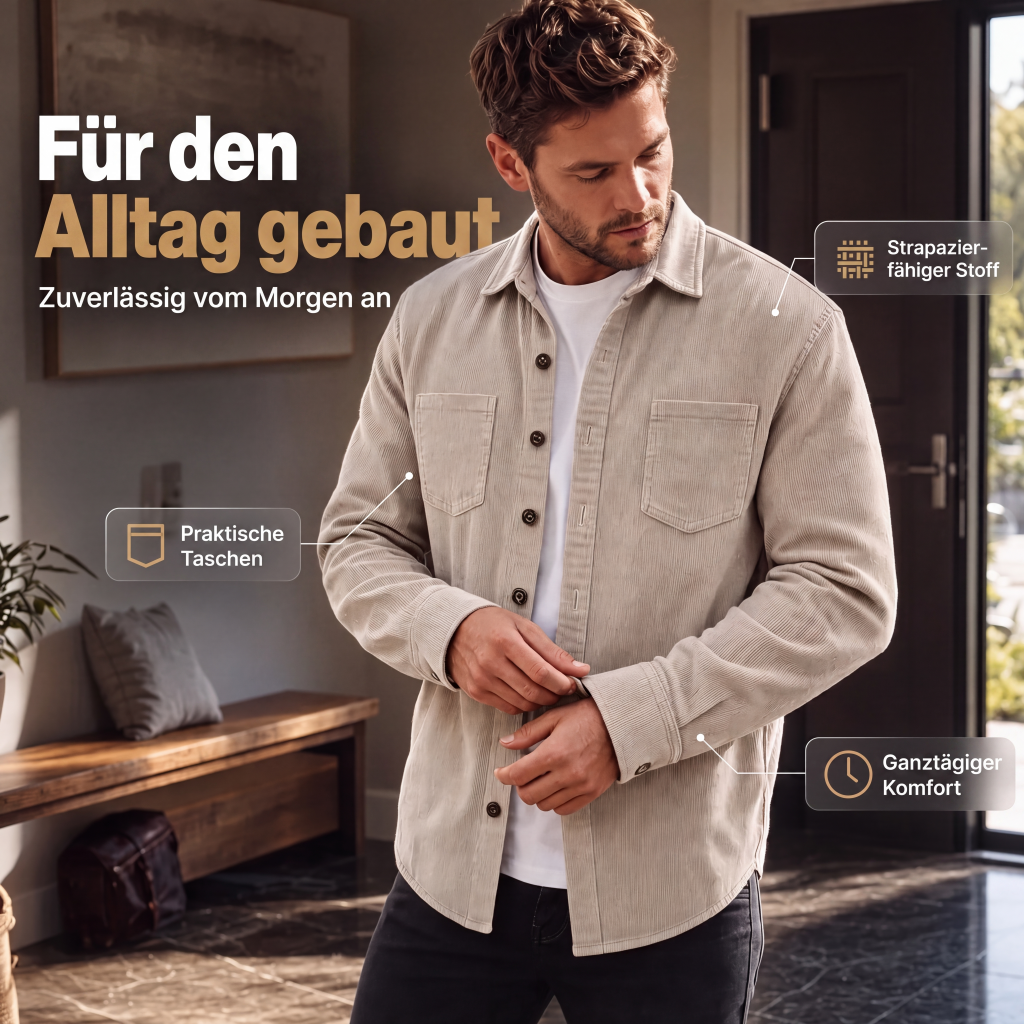 🎯 50%-Schnäppchen! Herren-Casual-Cordhemdjacke-6