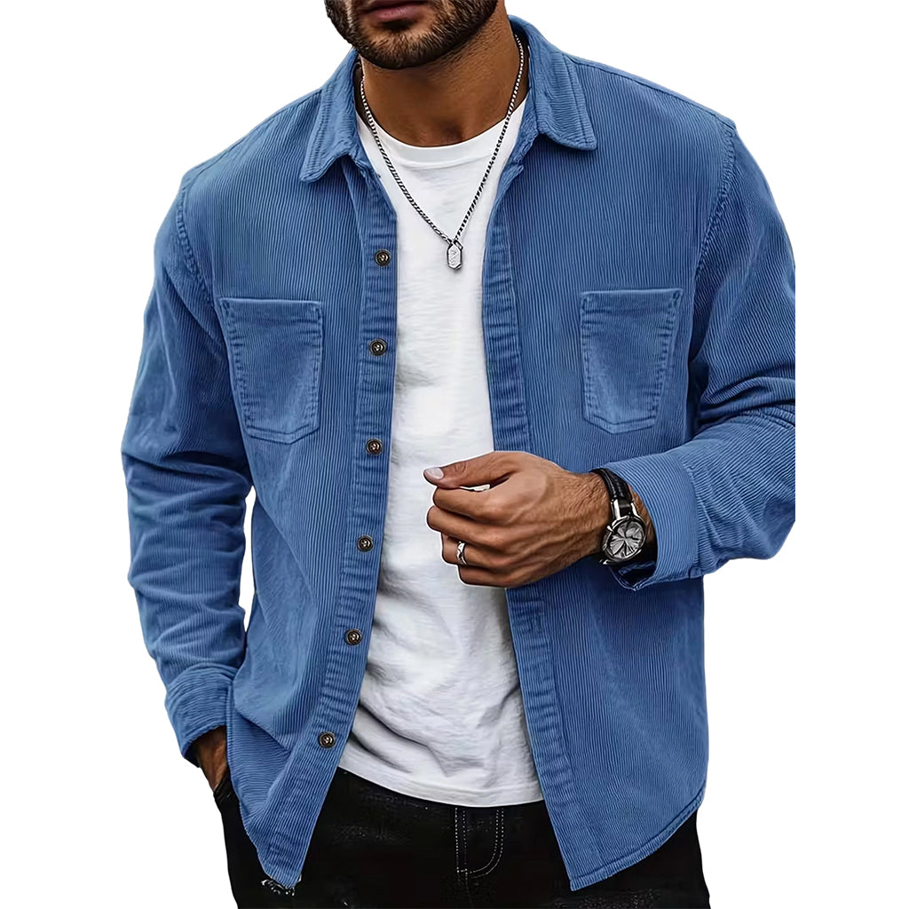 🎯 50%-Schnäppchen! Herren-Casual-Cordhemdjacke-12