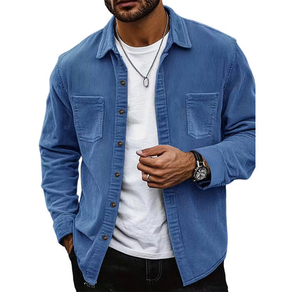 🎯 50%-Schnäppchen! Herren-Casual-Cordhemdjacke-12