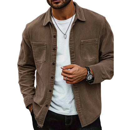 🎯 50%-Schnäppchen! Herren-Casual-Cordhemdjacke-13