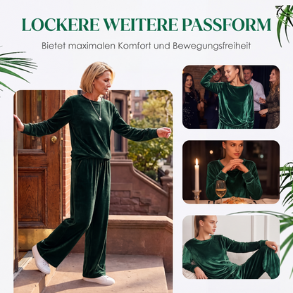 📢📢50%Rabatt!!!🎉✨Zweiteiliges Samt-Set für Damen: Oberteil & Hose-2