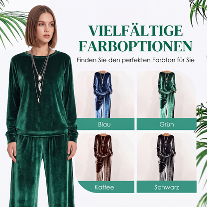 📢📢50%Rabatt!!!🎉✨Zweiteiliges Samt-Set für Damen: Oberteil & Hose-4