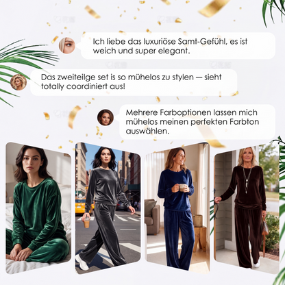 📢📢50%Rabatt!!!🎉✨Zweiteiliges Samt-Set für Damen: Oberteil & Hose-6