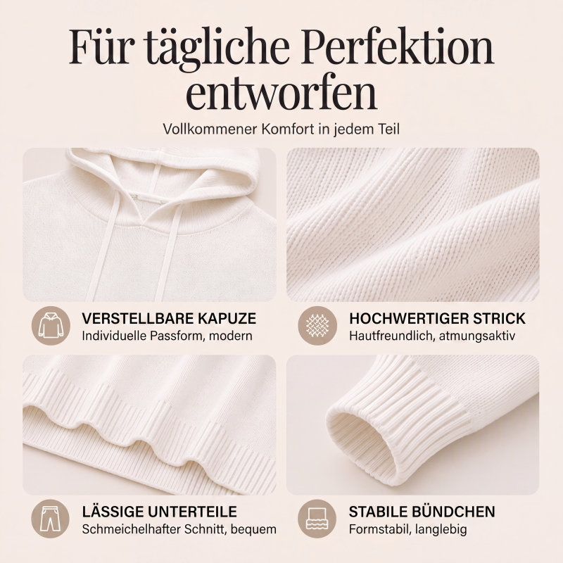 📢📢50%Rabatt!!!🎉✨Legerer Strickpullover mit Kapuze für Damen-1