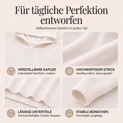 📢📢50%Rabatt!!!🎉✨Legerer Strickpullover mit Kapuze für Damen-1