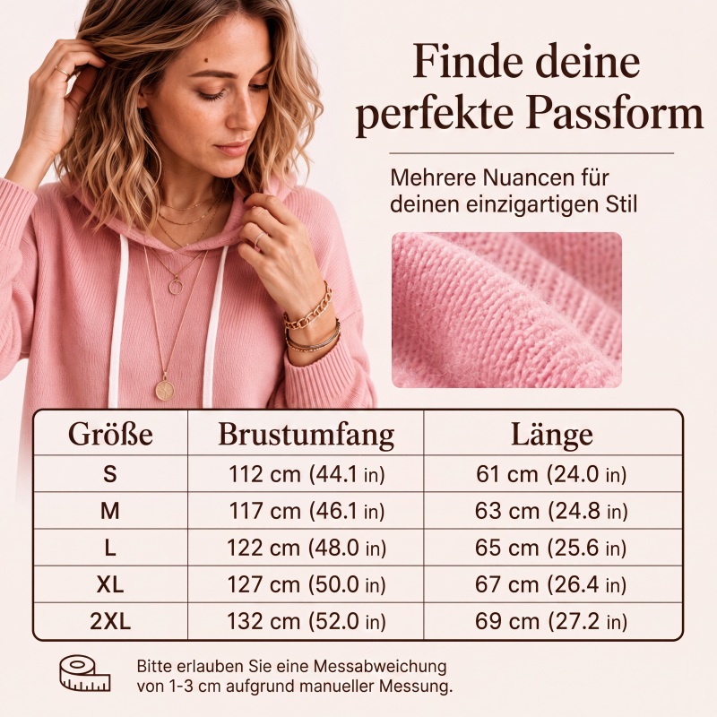 📢📢50%Rabatt!!!🎉✨Legerer Strickpullover mit Kapuze für Damen-2