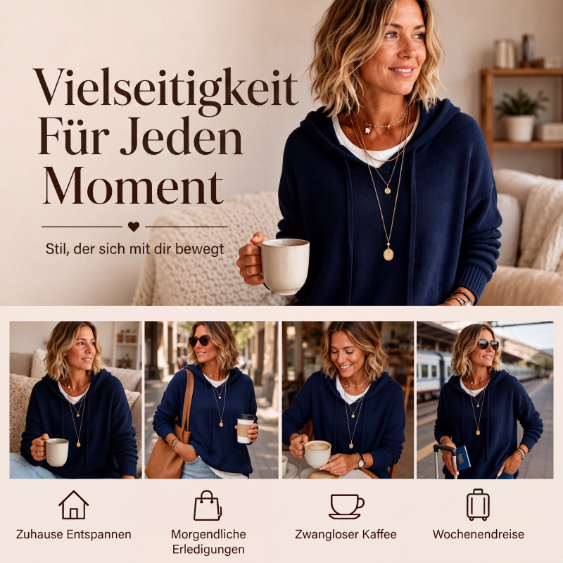 📢📢50%Rabatt!!!🎉✨Legerer Strickpullover mit Kapuze für Damen-5