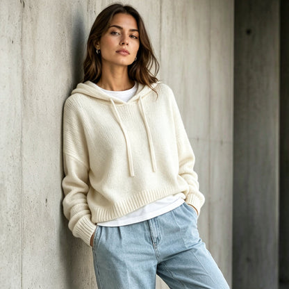 📢📢50%Rabatt!!!🎉✨Legerer Strickpullover mit Kapuze für Damen-6
