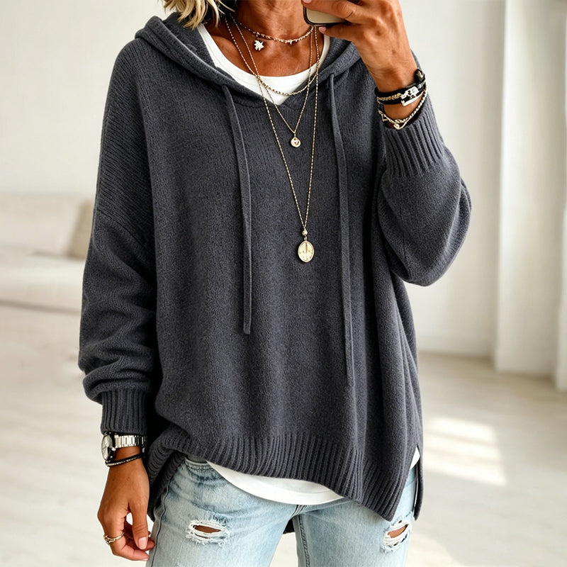 📢📢50%Rabatt!!!🎉✨Legerer Strickpullover mit Kapuze für Damen-8