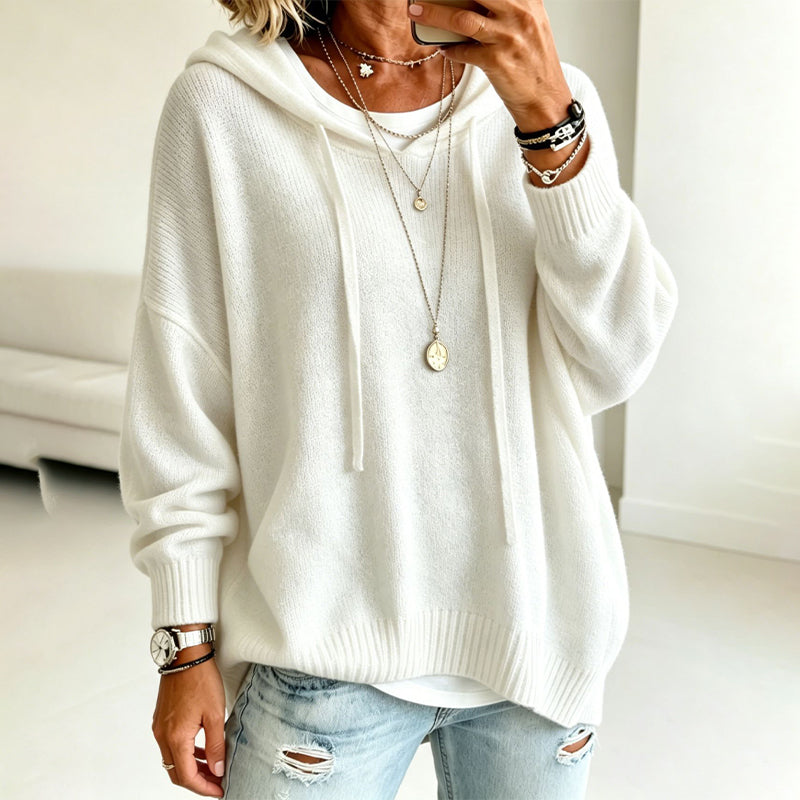 📢📢50%Rabatt!!!🎉✨Legerer Strickpullover mit Kapuze für Damen-9