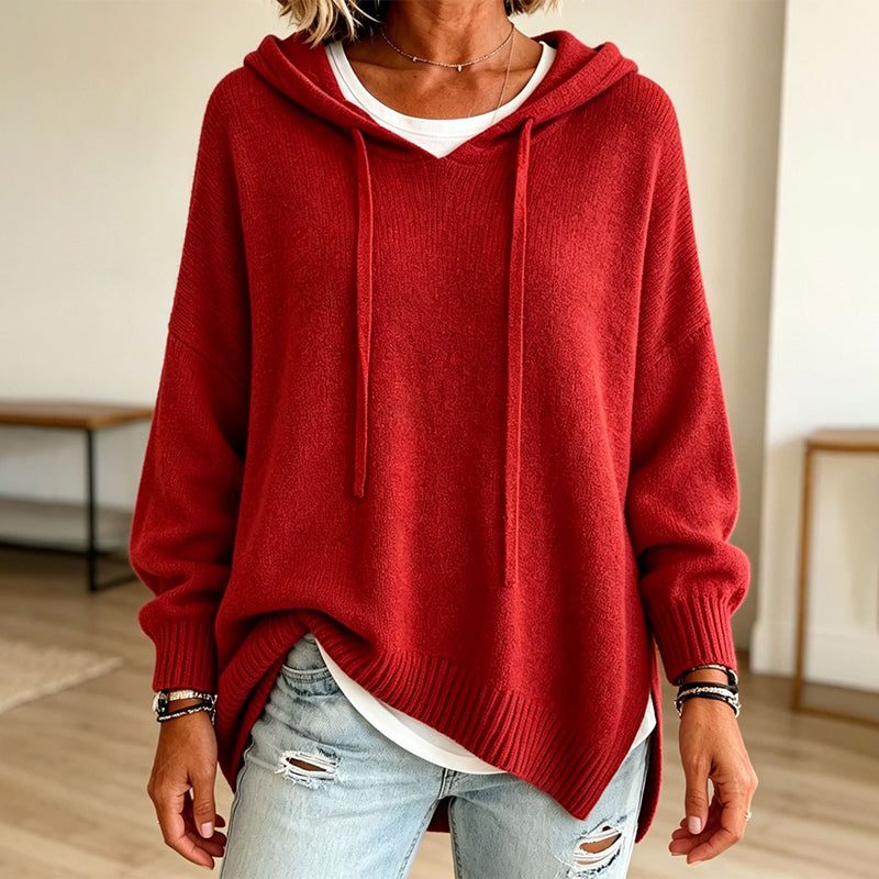 📢📢50%Rabatt!!!🎉✨Legerer Strickpullover mit Kapuze für Damen-11