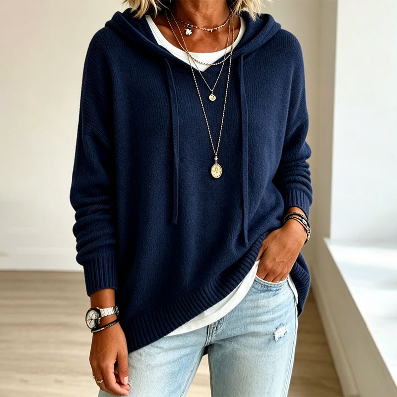 📢📢50%Rabatt!!!🎉✨Legerer Strickpullover mit Kapuze für Damen-12