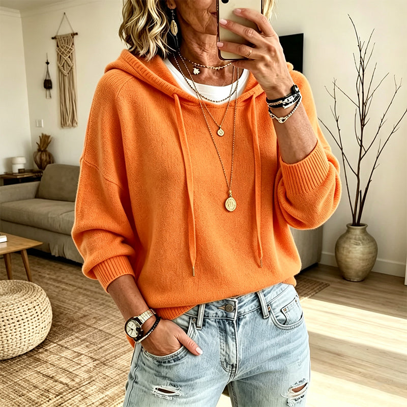 📢📢50%Rabatt!!!🎉✨Legerer Strickpullover mit Kapuze für Damen-13