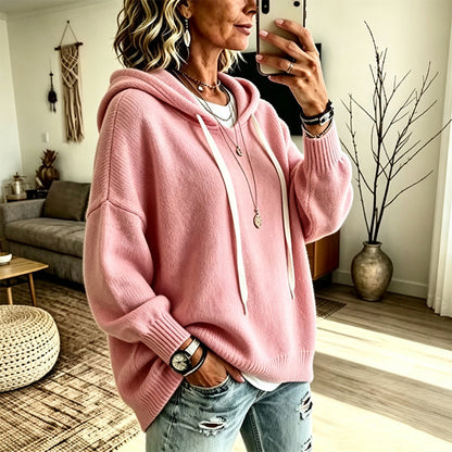 📢📢50%Rabatt!!!🎉✨Legerer Strickpullover mit Kapuze für Damen-14