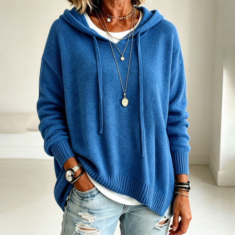 📢📢50%Rabatt!!!🎉✨Legerer Strickpullover mit Kapuze für Damen-15
