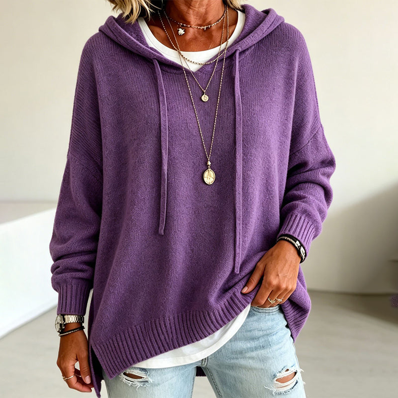 📢📢50%Rabatt!!!🎉✨Legerer Strickpullover mit Kapuze für Damen-16