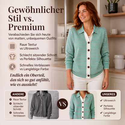 📢📢50%Rabatt!!!🎉✨Gestreifte Strickjacke für Damen-1