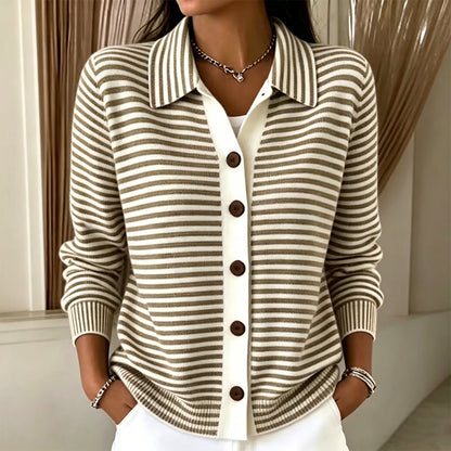 📢📢50%Rabatt!!!🎉✨Gestreifte Strickjacke für Damen-10