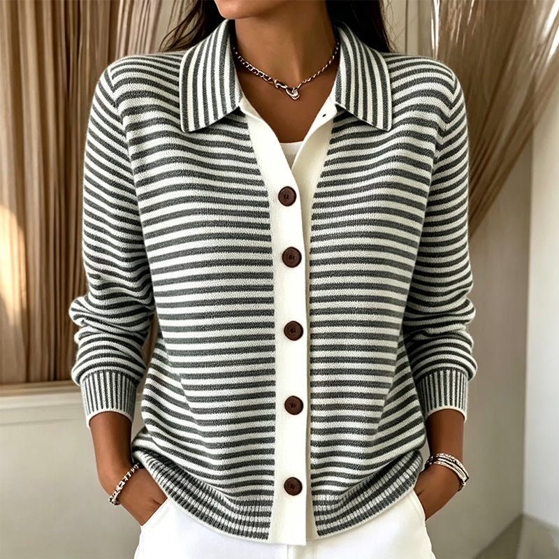 📢📢50%Rabatt!!!🎉✨Gestreifte Strickjacke für Damen-12