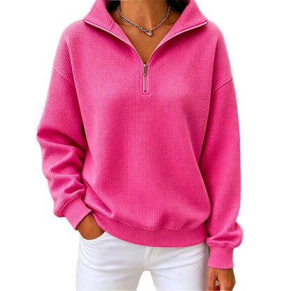 📢📢50%Rabatt!!!🎉✨Damen gestepptes Grid-Sweatshirt mit halbem Reißverschluss-18