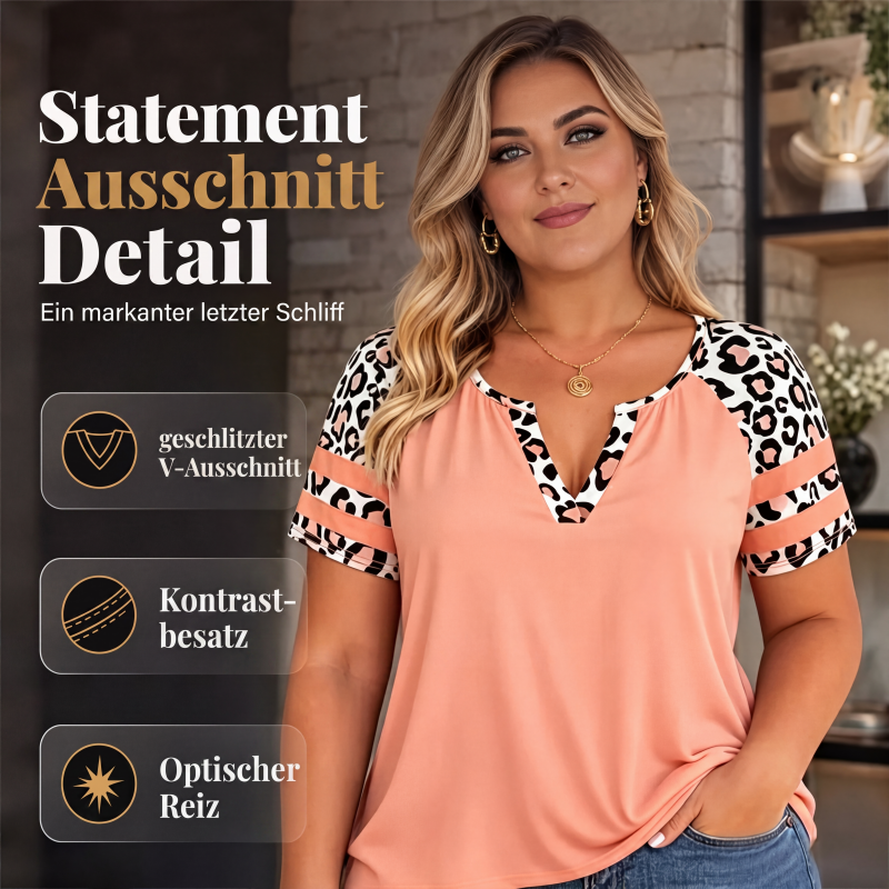 📢📢50%Rabatt!!!🎉✨Legeres Damen-T-Shirt mit V-Ausschnitt & kurzen Ärmeln-1