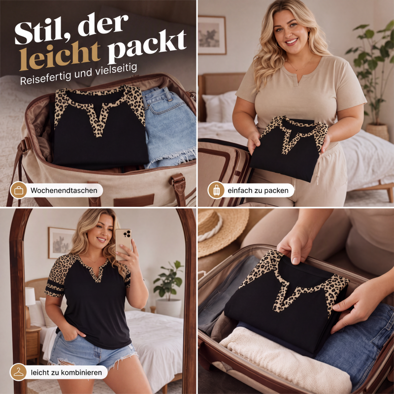📢📢50%Rabatt!!!🎉✨Legeres Damen-T-Shirt mit V-Ausschnitt & kurzen Ärmeln-5
