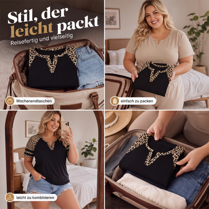 📢📢50%Rabatt!!!🎉✨Legeres Damen-T-Shirt mit V-Ausschnitt & kurzen Ärmeln-5