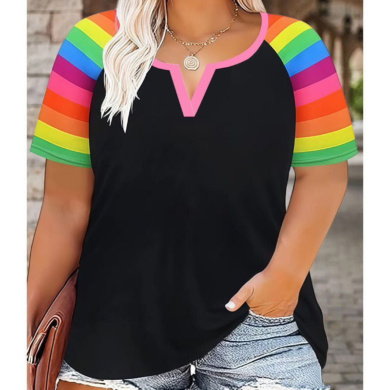 📢📢50%Rabatt!!!🎉✨Legeres Damen-T-Shirt mit V-Ausschnitt & kurzen Ärmeln-12