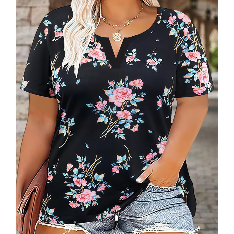 📢📢50%Rabatt!!!🎉✨Legeres Damen-T-Shirt mit V-Ausschnitt & kurzen Ärmeln-15