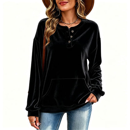 📢📢50%Rabatt!!!🎉✨Damen-Sweatshirt aus Goldsamt-12