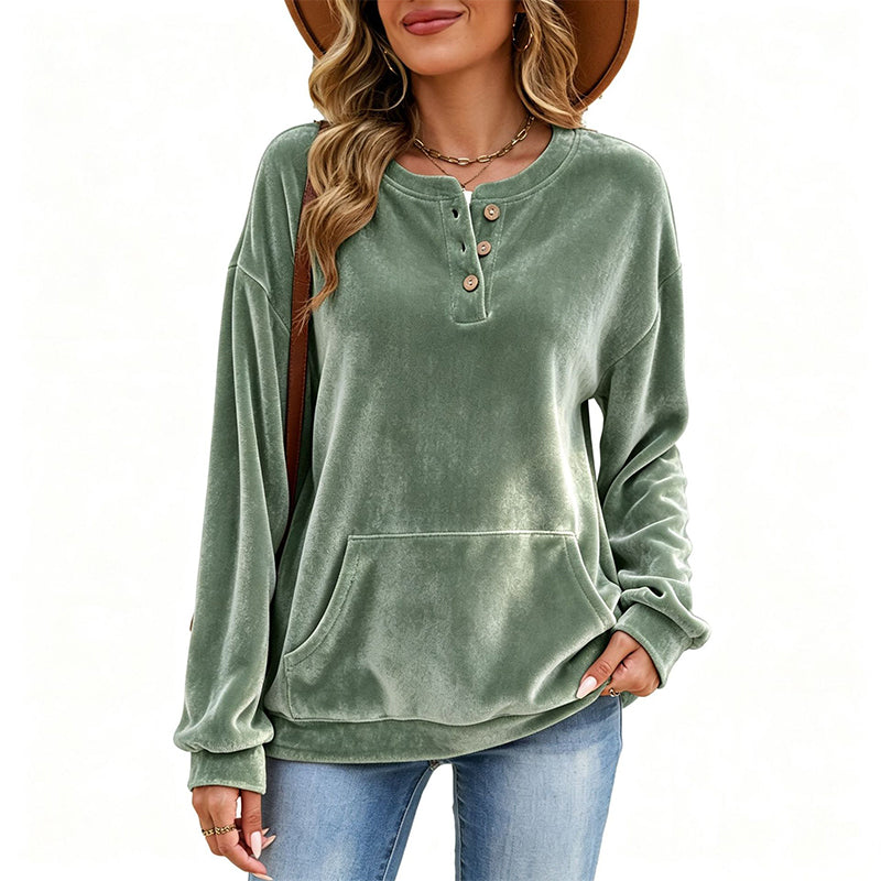 📢📢50%Rabatt!!!🎉✨Damen-Sweatshirt aus Goldsamt-14