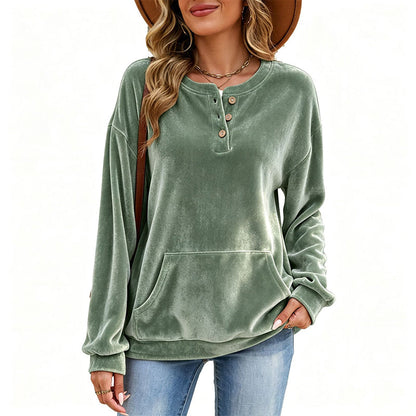 📢📢50%Rabatt!!!🎉✨Damen-Sweatshirt aus Goldsamt-14