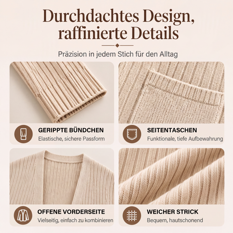 📢📢50%Rabatt!!!🎉✨Gerippte Strickjacke für Damen-2