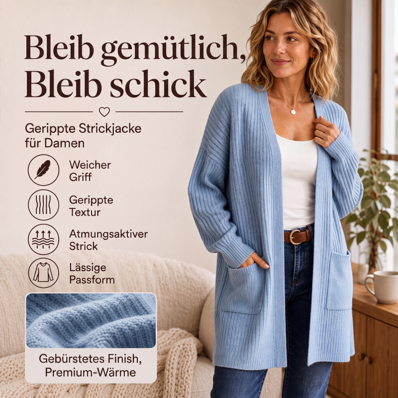 📢📢50%Rabatt!!!🎉✨Gerippte Strickjacke für Damen-3