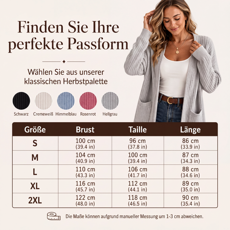 📢📢50%Rabatt!!!🎉✨Gerippte Strickjacke für Damen-5