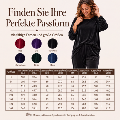 📢📢50%Rabatt!!!🎉✨Samt-Set für Damen – Langarm-Oberteil & weit geschnittene Hose-4