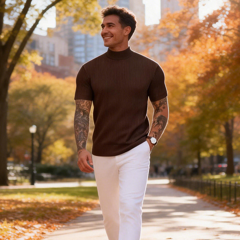💎 Der Sommerhit 2026 – der Wahnsinn! Legere Slim-Fit Herren-T-Shirts mit Stehkragen-1