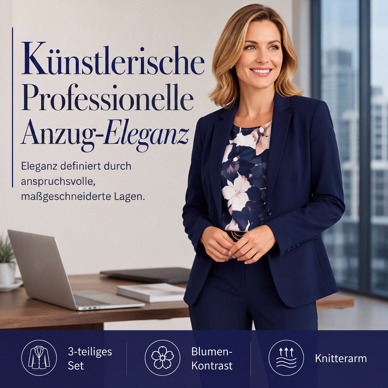 📢📢50%Rabatt!!!🎉🏆 Verkaufsschlager – jetzt halber Preis! Damen 3-teiliges Anzug-Set: Blazer, Oberteil und Hose-1