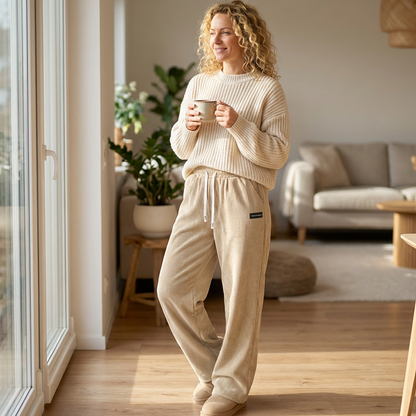Damen-Cordhose mit weitem Bein und Kordelzug-5