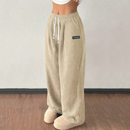 Damen-Cordhose mit weitem Bein und Kordelzug-6