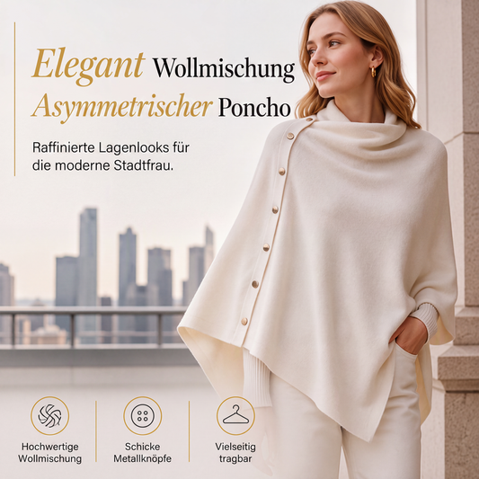 📢📢50%Rabatt!!!🎉✨Stilvoller Damen-Poncho mit seitlichen Knöpfen