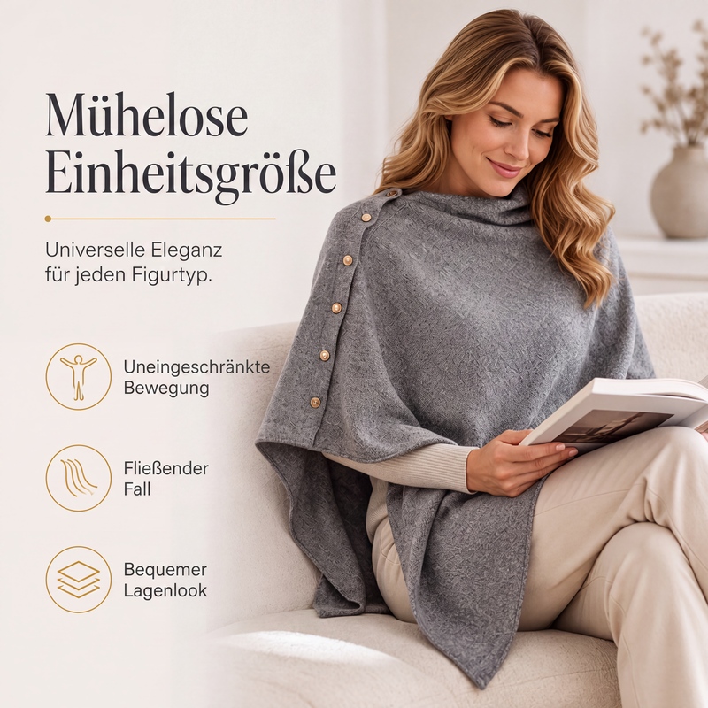 📢📢50%Rabatt!!!🎉✨Stilvoller Damen-Poncho mit seitlichen Knöpfen-4