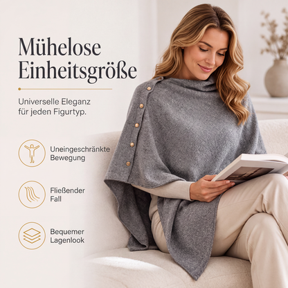 📢📢50%Rabatt!!!🎉✨Stilvoller Damen-Poncho mit seitlichen Knöpfen-4