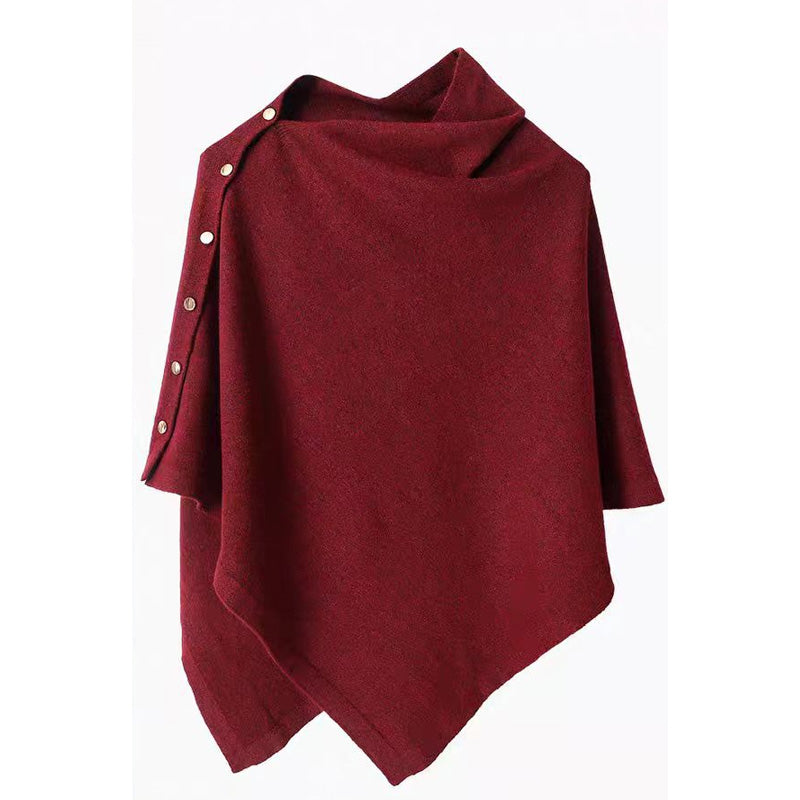 📢📢50%Rabatt!!!🎉✨Stilvoller Damen-Poncho mit seitlichen Knöpfen-7