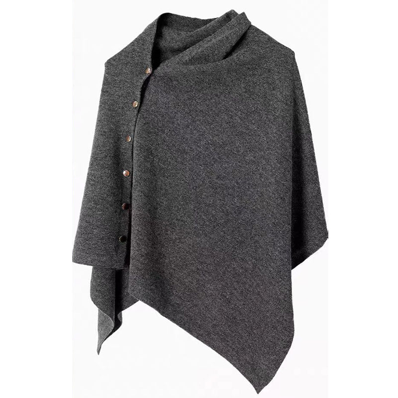 📢📢50%Rabatt!!!🎉✨Stilvoller Damen-Poncho mit seitlichen Knöpfen-12