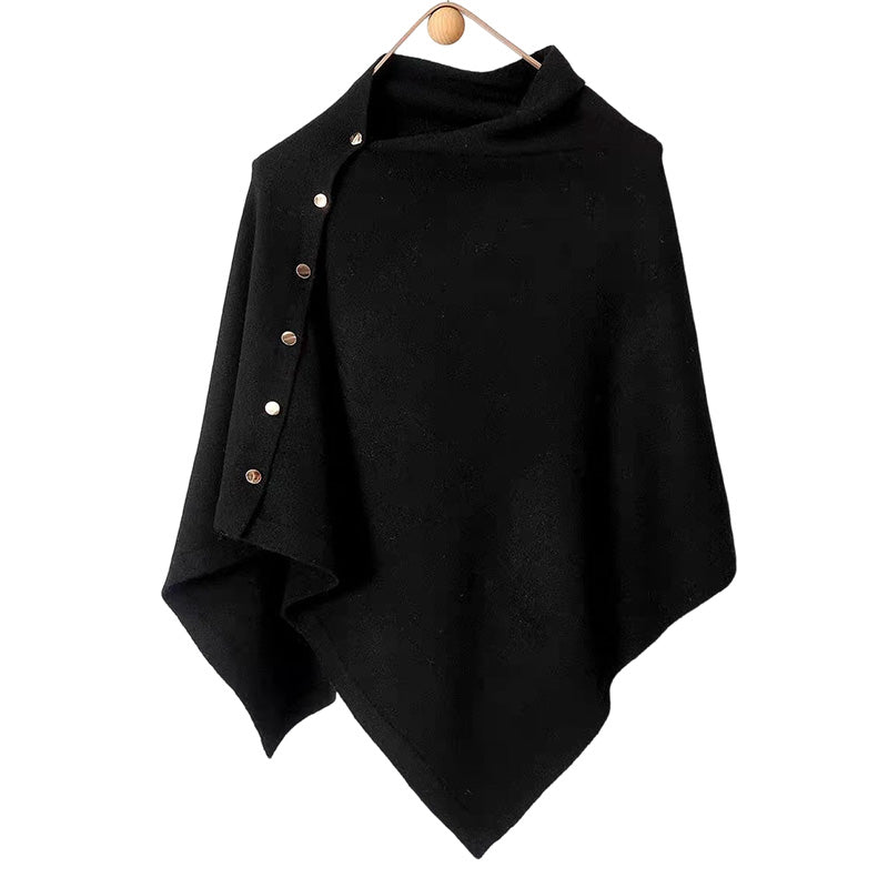 📢📢50%Rabatt!!!🎉✨Stilvoller Damen-Poncho mit seitlichen Knöpfen-17